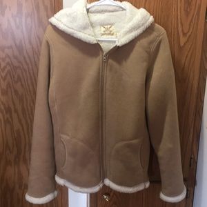 Faux sheepskin lined jacket